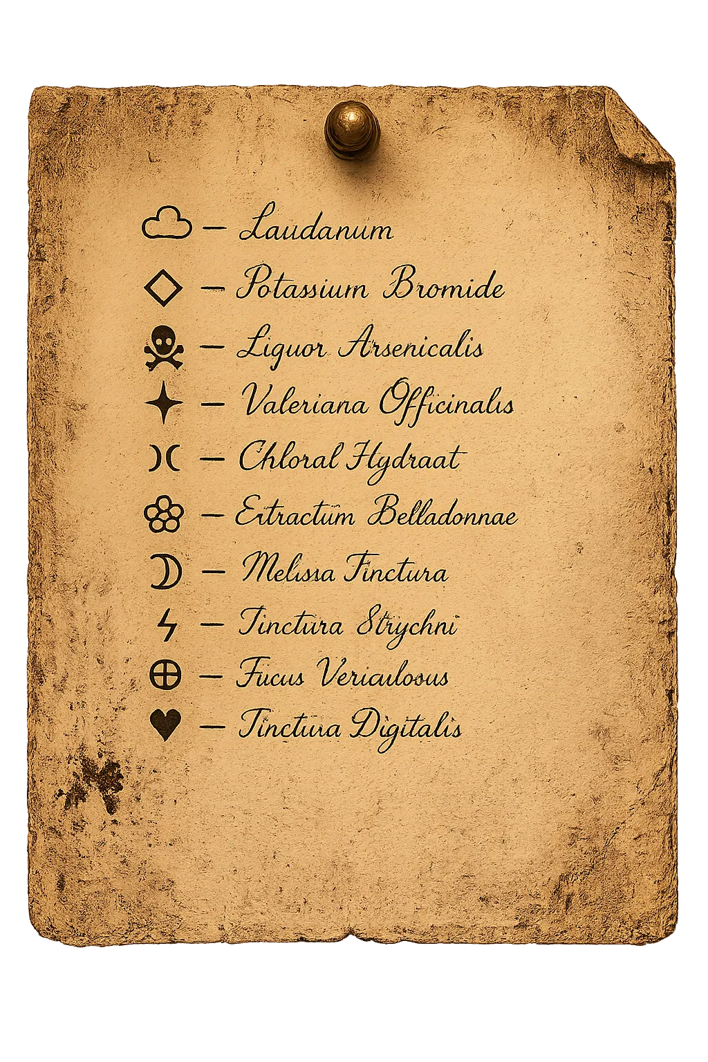 Symbol list